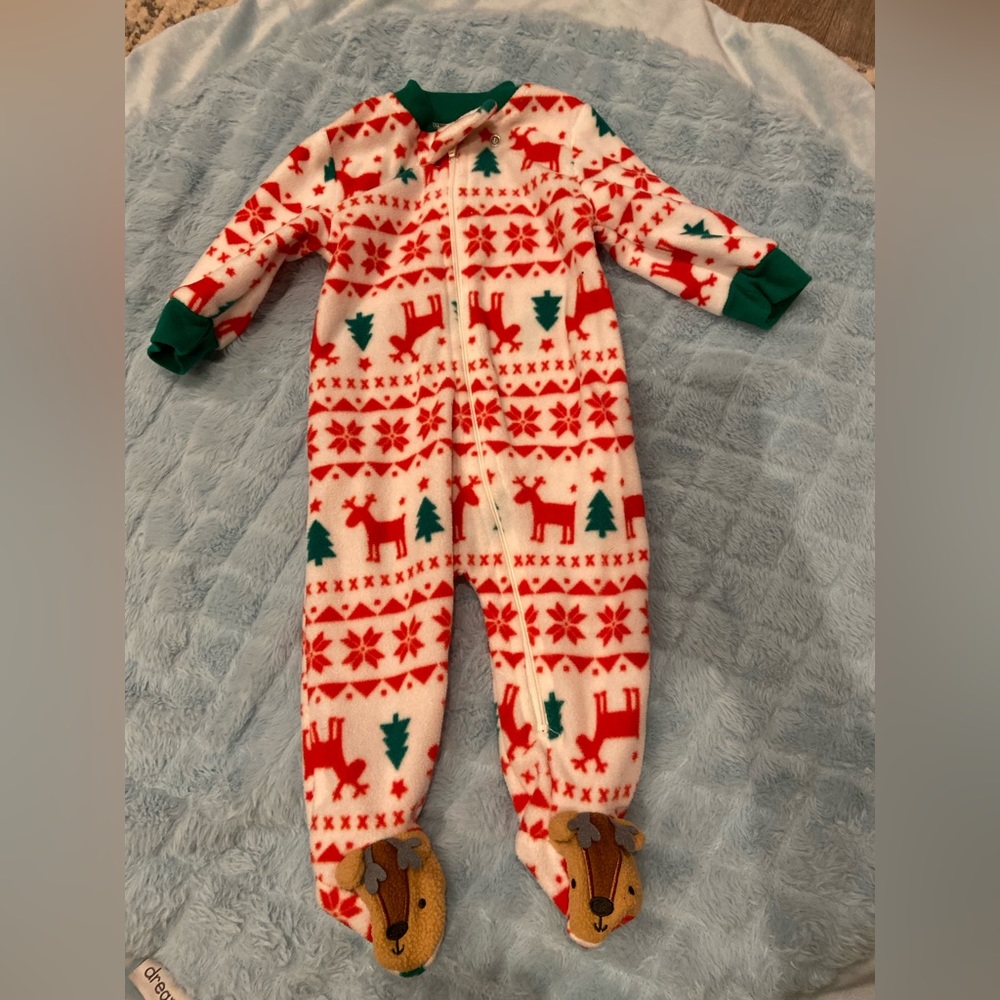 3 month baby christmas footie